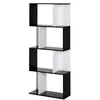 Image de HOMCOM Bibliothèque à 5 Niveaux Forme S 60 x 24 x 148 cm Noir Blanc