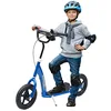 Image de HOMCOM Trottinette Enfant patinette pneus 30 cm Hauteur Guidon réglable poignée Frein et béquille Acier pour Enfants à partir de 5 Ans Bleu
