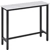 Image de HOMCOM Table de Bar Table Haute de Cuisine Mange-Debout - dim. 120L x 40l x 100H cm - châssis piètement Acier, Plateau Aspect marbre Blanc