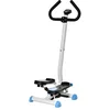 Image de HOMCOM Stepper avec Guidon Stepper Fitness Appartement écran LCD résistance réglable Exercise Hanches Jambes lombes pour Maison Acier Gris, Vert, Noir (Blanc)