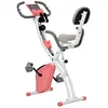 Image de HOMCOM Vélo d'appartement pliant 8 niveaux de résistance magnétique dossier selle réglable poignées ergonomiques écran LCD multifonction suspensions support tablette acier (Rose)