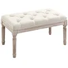 Image de HOMCOM Banc Bout de Lit Banquette Capitonnée 80x40x43cm Beige
