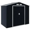 Image de Outsunny Abri de jardin en métal 2,77 m² 213 x 130 x 185 cm Gris Foncé
