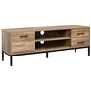 Image de HOMCOM Meuble TV Bois pour TV 50 Pouces 132 x 39 x 45,5 cm Marron Noir