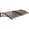 Image de Outsunny Auvent de Porte d'entrée, Toit Marquise de Porte Exterieur en Polycarbonate et Aluminium résistante Toit abri Protection Contre la Pluie et UV pour terrasse, Balcon, 195 x 75 cm, Marron