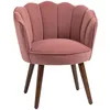 Image de HOMCOM Fauteuil Coquillage Fauteuil de Salon Chambre avec Dossier et Coussin Aspect Velours Pieds en Bois hévéa dim. 66L x 66l x 78,5H cm (Rose)
