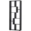 Image de HOMCOM Bibliothèque étagère Zig zag Design Contemporain 70L x 24l x 178H cm Panneaux Particules Noir