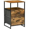 Image de HOMCOM Table de Chevet 2 Tiroirs Tissus Style Industriel 45 x 40 x 70,5 cm
