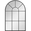 Image de HOMCOM Miroir Mural Arqué 91 x 60 cm Verrière Arche Cadre Métallique Noir