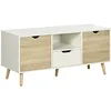 Image de HOMCOM Meuble TV Banc TV sur Pied avec 2 Placards en Bois 110 x 40 x 50 cm