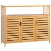 Image de HOMCOM Buffet Meuble de Rangement Bois Bambou 3 Portes 100 x 35 x 82 cm