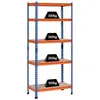 Image de HOMCOM Étagère charge lourde en métal à 5 niveaux 80x40x182 cm Bleu Orange