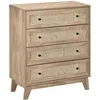 Image de HOMCOM Commode 4 Tiroirs 80 x 35 x 95 cm Aspect Bois Clair