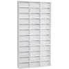Image de HOMCOM Étagère Rangement CD/DVD Meuble de Rangement pour 1116 CDs 36 Compartiments réglables en Hauteur 195 x 102 x 23,5 cm Blanc