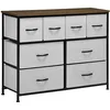Image de HOMCOM Commode 8 Tiroirs Meuble de Rangement Acier 100 x 30 x 78 cm Noir