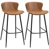 Image de HOMCOM Lot de 2 Tabourets de Bar Hauteur 76 cm Dossier Vintage Marron