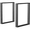 Image de HOMCOM Lot de 2 Pieds de Table Rectangulaires hauteur 72 cm en acier Noir