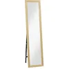 Image de HOMCOM Miroir Rectangulaire sur Pied Cadre en Bois 37x157 cm Bois Naturel