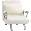 Image de HOMCOM Fauteuil Chauffeuse Canapé-Lit Convertible 1 Place Suède Blanc