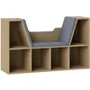 Image de HOMCOM Bibliothèque Banc 2 en 1 Coussins de Siège 102x30x61cm Chêne