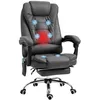 Image de Vinsetto Chaise de Bureau Massage et Chauffage Ergonomique Réglable en Hauteur Dossier Inclinable Repose-Pieds Télécommande Filaire Rotation 360° Tissu Microfibre Gris Foncé
