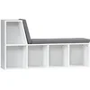 Image de HOMCOM Bibliothèque banc 2 en 1, Banc de Rangement, 2 Coussins, Blanc Gris