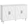 Image de HOMCOM Buffet Bas Meuble de Rangement 2 Placards 120 x 37 x 75 cm Blanc