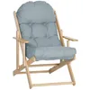 Image de HOMCOM Fauteuil Chaise de Salon Pliable Inclinable 71 x 89 x 96 cm Gris