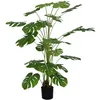 Image de HOMCOM Arbre Artificiel Plante Artificielle Monstera deliciosa avec Pot Inclus Hauteur 180 cm intérieure Vert