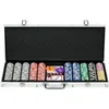 Image de SPORTNOW Mallette de Poker Verrouillable 500 Jetons 5 Dés Aluminium