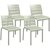 Image de Outsunny Lot de 4 chaises de Jardin chaises de Bistro empilables avec Assise et Dossier à Lattes dim. 42L x 54l x 78H cm Vert