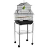 Image de PawHut Cage à Oiseaux sur Pied sur Roulettes 50,5 x 41 x 121 cm Acier Noir