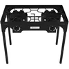 Image de Outsunny Réchaud 2 brûleurs au propane réchaud à gaz portable 150 000 BTU/h avec 2 pieds amovibles pour extérieur, camping, métal moulé, dim. 79L x 40l x 73H cm