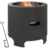 Image de Outsunny Brasero sans fumée Rond Portable diamètre 45 cm Noir