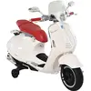 Image de HOMCOM Vespa Scooter électrique pour Enfants sous Licence Officielle, Moto électrique Enfants 6 V avec Musique, klaxon, Phare, 2 roulettes auxiliaires, pour 3-6 Ans, Blanc