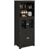 Image de HOMCOM Armoire de Cuisine Buffet Haut 60I x 30P x 162H cm Noir