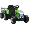 Image de HOMCOM Tracteur électrique avec remorque Amovible, Voiture électrique Enfants de 3 à 6 Ans avec télécommande MP3 Musique Affichage lumières et Ceinture de sécurité, 12V 3-6 km/h, Vert
