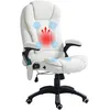 Image de Vinsetto Fauteuil de Bureau massant et Chauffant, Chaise de Bureau, Chaise Ergonomique avec Hauteur réglable, Dossier inclinable et télécommande Filaire, pivotant à 360° Tissu en Polyester Blanc