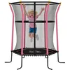 Image de HOMCOM Trampoline pour Enfant Filet de Sécurité 1,22x1,11x1,9m Rose Noir
