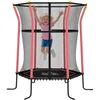 Image de HOMCOM Trampoline pour Enfant Filet de Sécurité 1,22x1,11x1,9m Rouge Noir