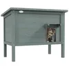 Image de PawHut Maison pour Chats Surélevée 85 x 50 x 68,5 cm Gris Foncé et Noir