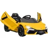 Image de AIYAPLAY Voiture électrique enfants sous licence Lamborghini Revue, véhicule électrique 12V avec portes papillon, télécommande 2,4G, suspension, phares, musique, klaxon, pour enfants 3 à 5 ans, jaune