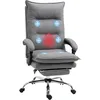 Image de Vinsetto Fauteuil de Bureau massant et Chauffant, Chaise de Bureau, Chaise Ergonomique avec Hauteur réglable, Dossier inclinable et télécommande Filaire, pivotant à 360°, Tissu en Microfibre, Gris
