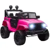 Image de HOMCOM Voiture électrique Enfant Propulsion arrière 12 V 5 Km/h Max. télécommande Incluse Effets Lumineux sonores dim. 100L x 65l x 72H cm Rose