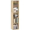 Image de HOMCOM Bibliothèque Étagère de Rangement 5 Niveaux 30x24x133,5 cm Naturel