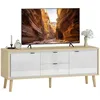 Image de HOMCOM Meuble TV 120 cm pour Téléviseur jusqu'à 55 Pouces Blanc Chêne