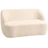 Image de HOMCOM Canapé 2 Places Dossier Et Assise Incurvés 142 cm Beige
