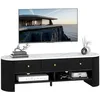 Image de HOMCOM Meuble TV 140 cm pour Téléviseur 32-65 Pouces Noir