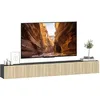 Image de HOMCOM Meuble TV Suspendu 140 cm pour Téléviseur 72 Pouces Naturel Noir