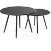 Image de Oviala Lot de 2 Tables Basses de Jardin en Acier Anthracite - Palavas